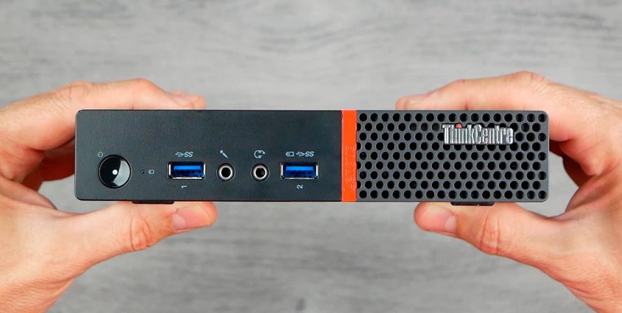 Parte frontal del Mini PC Lenovo ThinkCentre M600