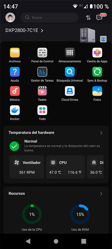 Aplicación para el móvil UGREEN NAS